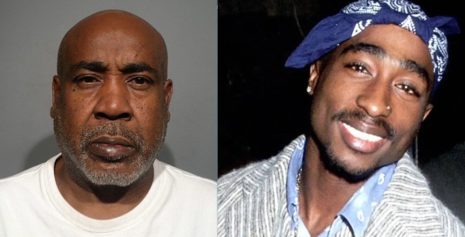 Comparison photo of two men, one older with a serious expression and the other younger with a cheerful smile, wearing a bandana.